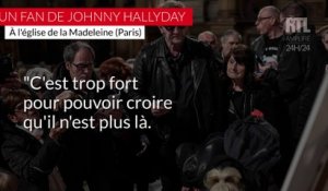 Johnny Hallyday : les fans du chanteur effondrés à la messe hommage à la Madeleine