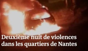 Les images d'une deuxième nuit de violences à Nantes