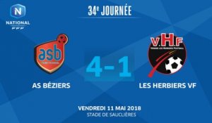 J34 - AS Béziers - Les Herbiers VF (4-1), le résumé