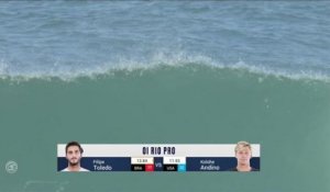 Les meilleurs moments du quart de finale entre K. Andino et F. Toledo (Oi Rio Pro) - Adrénaline - Surf