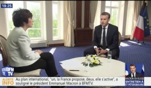 Réformes: "Je ne préside pas à la lumière des sondages ou des manifestations", insiste Emmanuel Macron