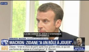 Zidane: "Je souhaite qu'il puisse jouer un rôle pour le pays", réagit Macron
