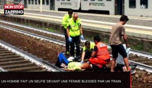 Un homme prend un selfie devant une femme écrasée par un train (Vidéo)