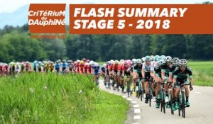 Flash Summary - Stage 5 (Grenoble / Valmorel) - Critérium du Dauphiné 2018