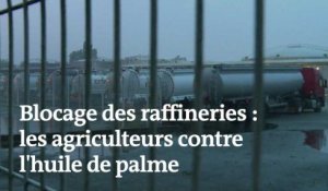 Contre l’importation d’huile de palme, des agriculteurs bloquent des raffineries