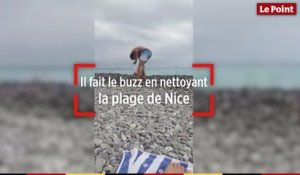 Il fait le buzz en nettoyant la plage de Nice