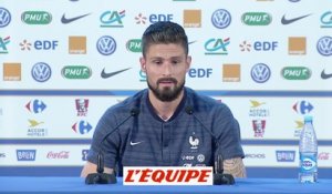 Giroud «Il y a du plaisir même dans l'effort défensif» - Foot - CM 2018 - Bleus