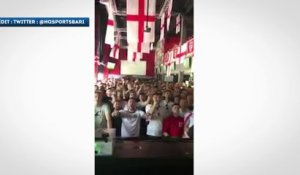 L'explosion de joie des supporters anglais après l'ouverture du score