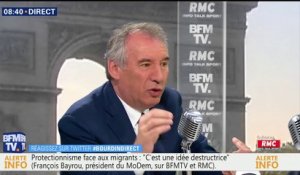 "Chacun son expression, ce n’est pas la mienne", dit Bayrou à propos de la déclaration de Macron sur "la lèpre qui monte en Europe"