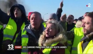 "Gilets jaunes" : des camions paralysés dans l'Yonne