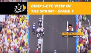 Bird's-eye view of the sprint - Étape 1 / Stage 1 - Tour de France 2018