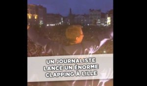 Un journaliste lance un énorme clapping sur la Grand-Place à Lille