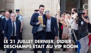 PHOTOS. Moment complice pour Nagui et Didier Deschamps dans les tribunes du match Monaco-Lille