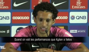 PSG : Hilare, Marquinhos se dit prêt à "mettre une claque" à Mbappé