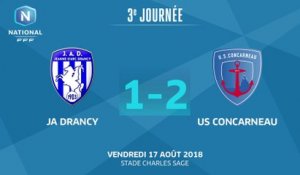 J3 : JA Drancy – US Concarneau (1-2), le résumé