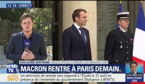 Brégançon: Emmanuel Macron rentrera à Paris demain