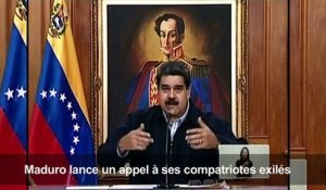 Maduro appelle ses compatriotes en exil à rentrer au Vénézuéla