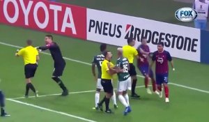 Un joueur Brésilien enchaine les simulations ridicules et se fait sortir  carton rouge