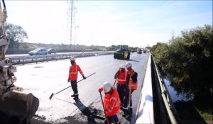 Au milieu du chantier qui bloque l'A31 à hauteur de Guénange