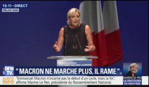 Selon Marine Le Pen, Emmanuel Macron affiche "les plus mauvais résultats économiques de la zone euro"