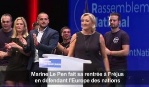 Marine Le Pen fait sa rentrée en défendant l'Europe des nations