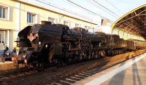 La 241P17, plus puissante locomotive à vapeur d'Europe, à Avignon