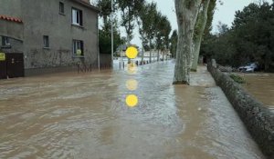 Le niveau atteint lundi par la crue à Trèbes, dans la vallée de l'Aude, est sans précédent depuis 1891