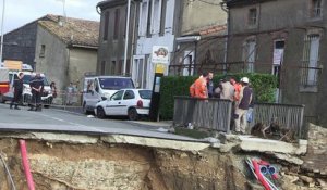 Inondations dans l'Aude dégâts à Villegailhenc