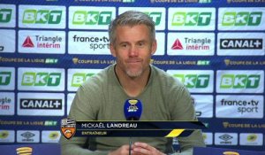 La réaction de Mickaël Landreau après Toulouse FC - FC Lorient (0-1) - Coupe de la Ligue BKT 18-19