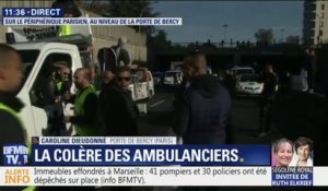Des centaines d'ambulanciers bloquent le périphérique parisien