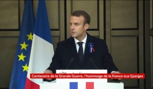 Centenaire du 11-Novembre : "Je souhaite que l'an prochain, 'ceux de 14' soient représentés au Panthéon", annonce Emmanuel Macron