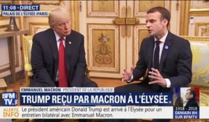 Macron: "Je partage l'avis du président Trump, nous avons besoin de partager le financement de la défense"