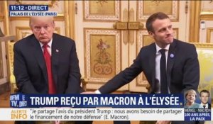 Donald Trump et Emmanuel Macron affichent leur accord sur une meilleure répartition du financement de la sécurité européenne