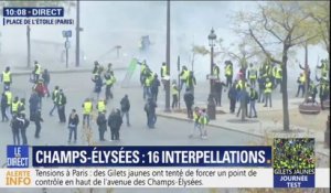 Gilets jaunes: les tensions se concentrent place de l'Étoile, en haut des Champs-Élysées