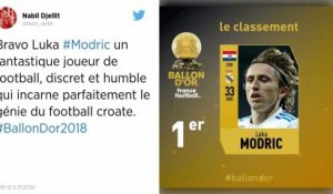 Le Croate Luka Modric remporte le Ballon d’or 2018