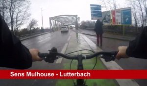 Zones dangereuses à vélo : l'exemple de la piste entre Mulhouse et Lutterbach