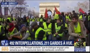 Des gilets jaunes tentent d'organiser un sit-in sur les Champs-Élysées