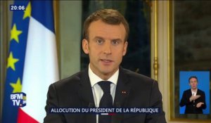 Emmanuel Macron annonce que "le salaire d'un travailleur au smic augmentera de 100 euros par mois dès 2019"