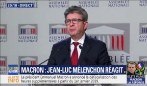 Allocution d'Emmanuel Macron: Jean-Luc Mélenchon estime qu'"il se trompe d'époque"