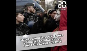 «Gilets jaunes»: Cinq femmes déguisées en «Marianne» font face à des gendarmes mobiles