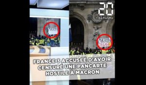 « Gilets jaunes » : France 3 accusée d’avoir censuré une pancarte hostile à Macron
