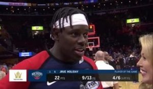 Pelicans On-Court Postgame Interview: Jrue Holiday vs. Cavaliers