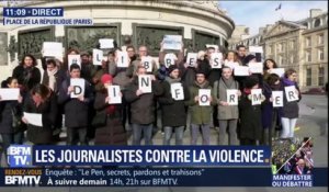 Des journalistes se réunissent pour clamer leur liberté d'informer à Paris