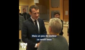 "Un peu de couleur, ce serait beau." Quand une dame interpelle Macron sur sa tenue