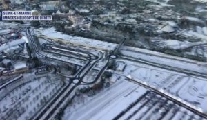 Les images de la Seine-et-Marne sous la neige, prises par l'hélicoptère BFMTV