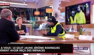 C à vous : le Gilet jaune Jérôme Rodrigues dément avoir reçu des menaces (vidéo)
