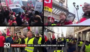 Manifestations : CGT et "gilets jaunes" marchent main dans la main