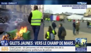 Gilets jaunes: des poubelles et des deux roues incendiés rue de Vaugirard à Paris