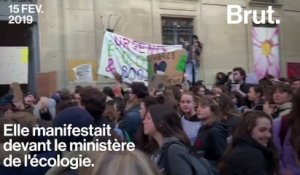 Lou, participante à la première grève scolaire pour le climat en France