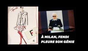 Karl Lagerfeld honoré par Fendi à la Fashion Week de Milan